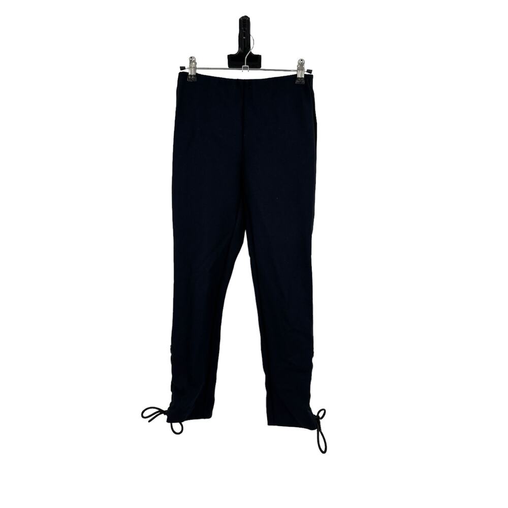 Rag & Bone Pants Womens 00 Simone Lace Up Ankle Cropped Navy Slim Stretch